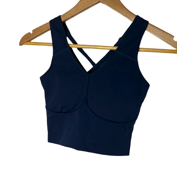Balance Athletica Navy Blue Criss Cross Back Sports Bra Workout Yoga Gym XS - Picture 3 of 11